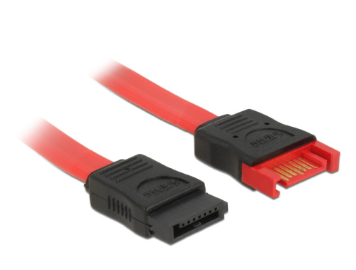 Delock Extension cable SATA 6 Gb/s male > SATA female 20 cm red