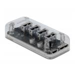 Delock Externí rozbočovač USB 3.0 se 4 průhlednými porty 64087
