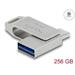 Delock Flash disk USB 5 Gbps, USB-C™ + Typ-A, 256 GB - kovový kryt 54008