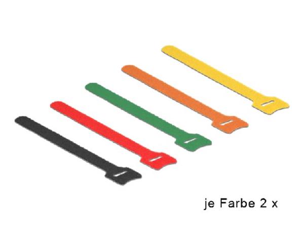 DeLOCK - Háček se smyčkou - 20 cm - černá, žlutá, červená, zelená, oranžová (balení 10)