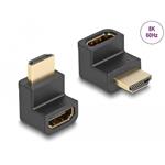 Delock High Speed HDMI with Ethernet Adapter Stecker zu Buchse gewinkelt 8K 60 Hz schwarz 66458