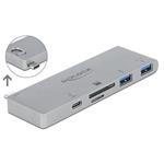Delock Hub se 3 porty a čtečka karet se 2 sloty pro MacBook s PD 3.0 a zatažitelným připojením USB Type-C™ 64078