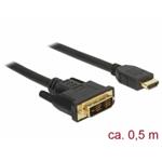Delock Kabel DVI 18+1 samec > HDMI-A samec 0,5 m černý 85581
