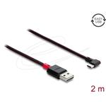 Delock Kabel EASY-USB 2.0 Typ-A samec na USB Type-C™ samec pravoúhlý levý / pravý 2 m černý 81547
