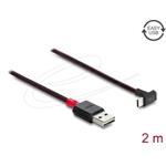 Delock Kabel EASY-USB 2.0 Typ-A samec na USB Type-C™ samec pravoúhlý nahoru / dolů 2 m černý 81551
