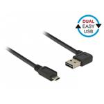 Delock Kabel EASY-USB 2.0 Typ-A samec pravoúhlý levý / pravý > EASY-USB 2.0 Typ Micro-B samec černá 0,5 m 85164