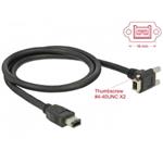 Delock kabel FireWire 9 pin samec 90° pravoúhlý se šroubky > 6 pin samec 1m 83588