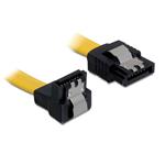 Delock kabel HDD SATA 50 cm přímý/dolů, žlutý, kovová západka 82811