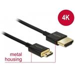 Delock Kabel High Speed HDMI s Ethernetem - HDMI-A samec > HDMI Mini-C samec 3D 4K 0,25 m Slim High Quality 85118