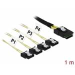 Delock Kabel Mini SAS SFF-8087 > 4 x SATA 7 pin 1 m kovový 85731