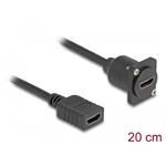 Delock Kabel rozhraní HDMI D-Type, ze zásuvky na zásuvku, černý, 20 cm 87982