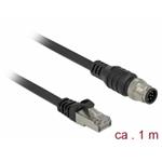 Delock Kabel s konektorem RJ45 na konektor M12 8 pin A-kódování Cat.5e SFTP 1 m 84922