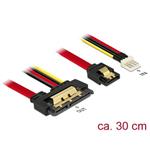 Delock Kabel SATA 6 Gb/s 7 pin samice + Floppy 4 pin napájení samec > SATA 22 pin samice přímý kovový 30 cm 85232