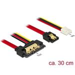 Delock Kabel SATA 6 Gb/s 7 pin samice + Floppy 4 pin napájení samice > SATA 22 pin samice přímý kovový 30 cm 85234