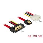 Delock Kabel SATA 6 Gb/s 7 pin samice + Molex 4 pin napájecí konektor > SATA 22 pin samice přímý kovový 30 cm 85230