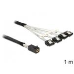 DeLOCK - Kabel SATA/SAS - SAS 6Gbit/s - 4 linky - 4 x Mini SAS HD (SFF-8643) (M) do SATA (F) - 1 m 83393