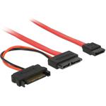 Delock kabel Slim SATA samice > SATA 7 pin + SATA 15 pin 5 V 30 cm 84800