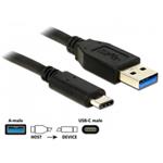 Delock Kabel SuperSpeed USB 10 Gbps (USB 3.1, Gen 2) Typ A samec > USB Type-C™ samec 0,5 m černý 83869