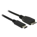 Delock kabel SuperSpeed USB 10 Gbps (USB 3.1, Gen 2) USB Type-C™ samec > USB type Micro-B samec 0.5 m černý 83676