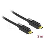 Delock Kabel USB 10 Gbps USB Type-C™ samec na USB Type-C™ samec se samec se šroubem nahoře 2 m černý 84138