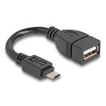 Delock Kabel USB 2.0 OTG Typ Micro-B samec na Typ-A samice 11 cm 83018