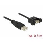 Delock Kabel USB 2.0 Typ-A samec > USB 2.0 Typ-A samice montážní panel 0,5 m 85461