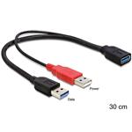 Delock kabel USB 3.0-A samice > USB 3.0-A samec + USB 2.0-A samec, 30cm 83176