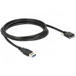 Delock kabel USB 3.0 typ A samec > USB 3.0 typ Micro-B samec se šroubky 2m 83598