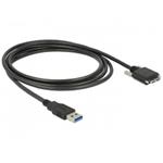 Delock kabel USB 3.0 typ A samec > USB 3.0 typ Micro-B samec se šroubky 3m 83599