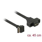 Delock Kabel USB 3.1 Gen 2 key A 20 pin samec > USB 3.1 Gen 2 USB Type-C™ samice montáž na panel 45 cm 85326