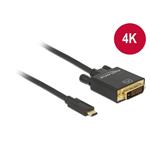 Delock Kabel USB Type-C™ samec > DVI 24+1 samec (DP Alt Mód) 4K 30 Hz 3 m černý 85322