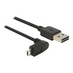 DeLOCK - Kabel USB - USB (M) rovné do Micro USB typ B (M) úhlový - USB 2.0 - 3 m - reverzibilní kon 83857