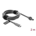 Delock Kabel ze zástrčky USB Type-C™ na DC 5,5 x 2,1 mm, kompatibilní se Starlink Mini, 2 m, šedý 91820