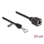 Delock Kabel ze zásuvky RJ45 na zásuvkový pinový konektor, 2,00 mm, 8 pinový Cat.5e, 23 cm, černý 88006