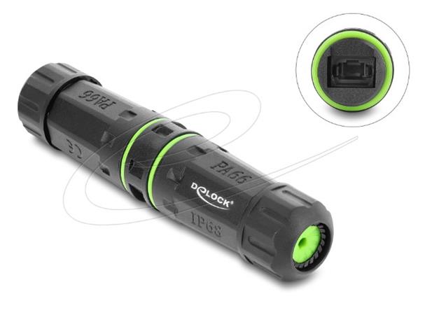 Delock Kabelový konektor z optické zásuvky MPO na zásuvku MPO se závitem M20 x 1,5 mm, prachotěsný a vodotěsný dle 87188