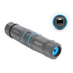 Delock Kabelový konektor ze zásuvky RJ45 na zásuvku RJ45, Cat.6A, se závitem M23.5 x 1,5 mm, s prachotěsností a vo 90660