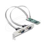 Delock Karta M.2 na 2 x sériová rozhraní RS-232 DB9 se zásuvkami slotů standardního profile a Low Profile 95284
