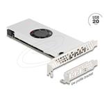Delock karta PCI Express x16 se 4 x porty USB 20 Gbps USB Type-C™, s ventilátorem, chladičem, Low profile 90806