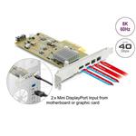 Delock Karta PCI Express x4 na 2 externí zásuvky USB Type-C™ 40 Gbps (DP Alt Mode) - Low Profile