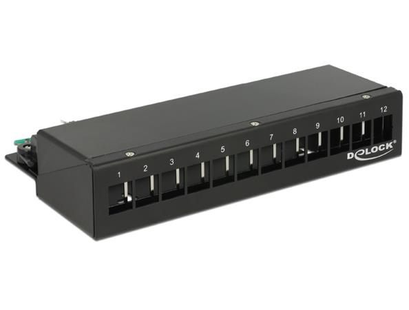 Delock Keystone Desktop Patch Panel 12 Port black 43339