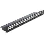 DeLOCK Keystone Patch Panel - Propojovací panel - černá - 1U - 19" - 24 porty 43277