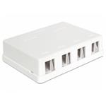 DeLOCK Keystone Surface Mounted Box - Kryt zásuvné jednotky - bílá - 4 porty