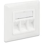 DeLOCK Keystone Wall Outlet - Zásuvka pro povrchovou montáž - čistě bílá, RAL 9010 - 3 porty