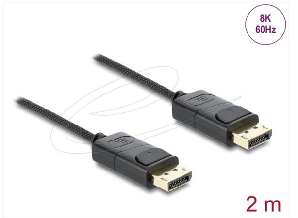 Delock Koaxiální kabel DisplayPort 8K 60 Hz s pleteným opláštěním 2 m 81674