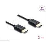 Delock Koaxiální kabel High Speed HDMI 8K 60 Hz 48 Gbps s pleteným opláštěním 2 m 81682