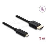 Delock Koaxiální kabel High Speed HDMI HDMI samec na Micro HDMI samec 8K 60 Hz 3 m 81692