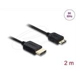 Delock Koaxiální kabel High Speed HDMI HDMI samec na Mini HDMI samec 8K 60 Hz 2 m 81685