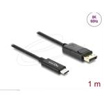 Delock Koaxiální kabel USB Type-C™ na DisplayPort (DP Alt Mode) 4K 60 Hz s pleteným opláštěním 1 m 81701