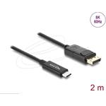 Delock Koaxiální kabel USB Type-C™ na DisplayPort (DP Alt Mode) 4K 60 Hz s pleteným opláštěním 2 m 81702