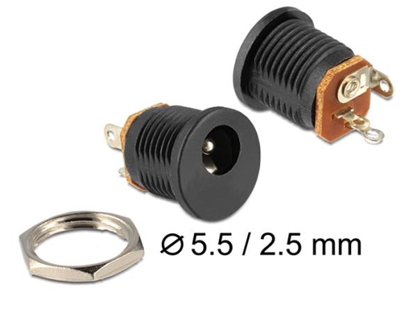 DeLOCK - Konektor k napájení - DC jack 5,5 x 2,5 mm (F)
